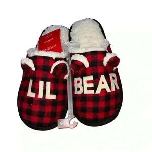 Cozy Plaid Lil Bear Slippers | Big Kid Size 4-5